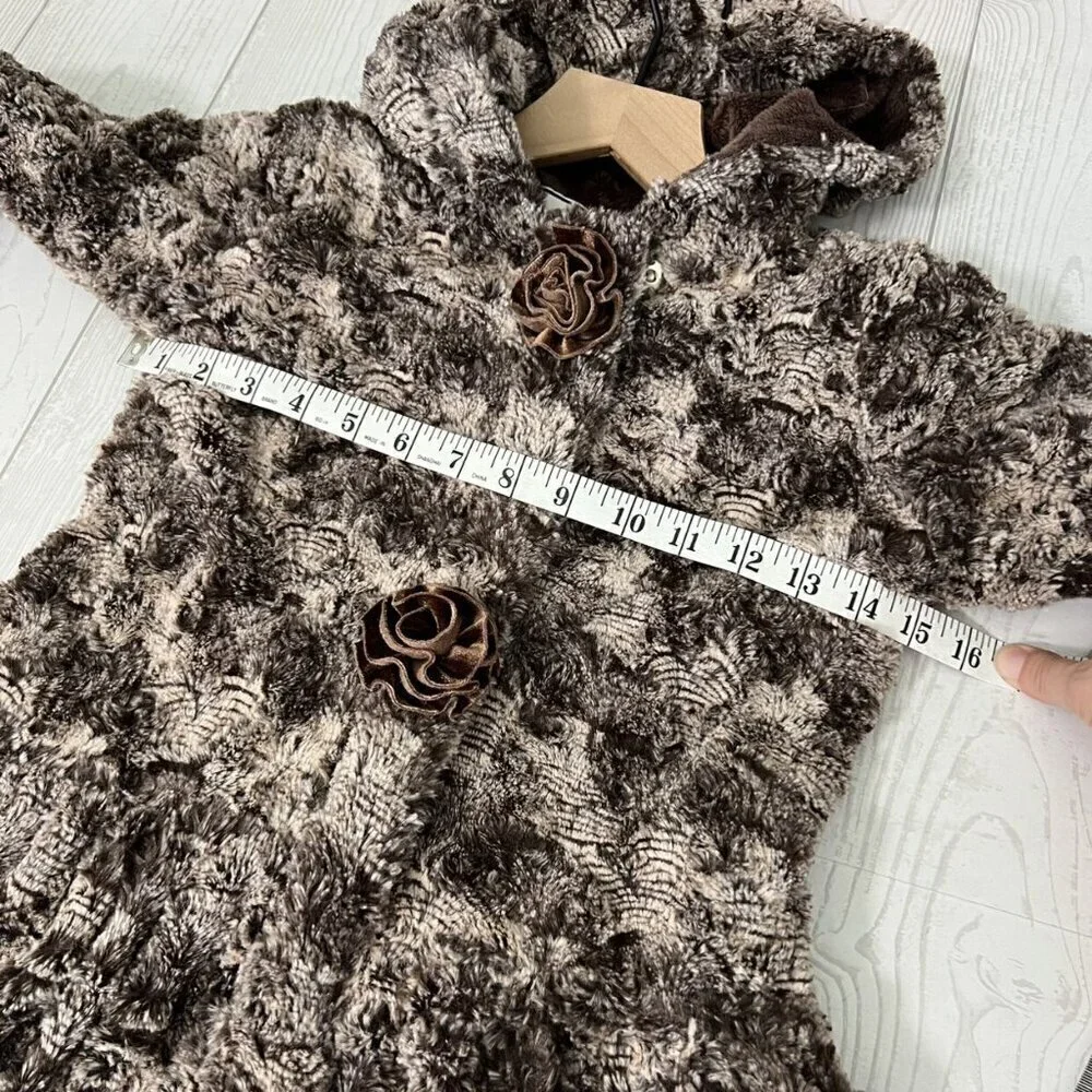 Widgeon Brown Triple Rosette Hooded Coat